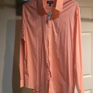 Peach Causal Men's Shirt Large. Slim. Neck 16-161/2 by Express Performance